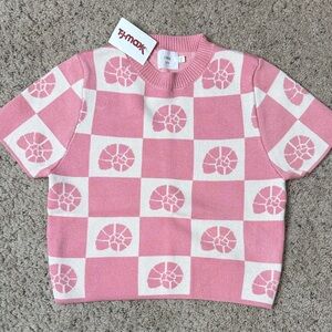 NWT Luna Ivy Pink Patterned shell Women's Sweater S
